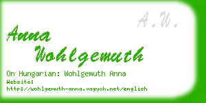 anna wohlgemuth business card